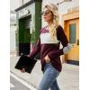 imageBlooming Jelly Womens Long Sleeve Tunic Tops Color Block Shirt Crewneck Casual Pullover Blouses Fall Outfits 2024Purplestripe