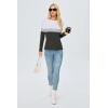 imageBlooming Jelly Womens Long Sleeve Tunic Tops Color Block Shirt Crewneck Casual Pullover Blouses Fall Outfits 2024White and Black