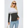 imageBlooming Jelly Womens Long Sleeve Tunic Tops Color Block Shirt Crewneck Casual Pullover Blouses Fall Outfits 2024White and Black