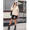 imageBlooming Jelly Women Oversized Sweatshirt Fleece Quarter Zip Pullover Casual Long Sleeve Tops Fall Outfits with PocketsBeige
