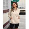 imageBlooming Jelly Women Oversized Sweatshirt Fleece Quarter Zip Pullover Casual Long Sleeve Tops Fall Outfits with PocketsBeige