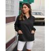imageBlooming Jelly Women Oversized Sweatshirt Fleece Quarter Zip Pullover Casual Long Sleeve Tops Fall Outfits with PocketsBlack