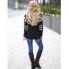imageBlooming Jelly Womens Color Block Plaid Shirt Crewneck Sweatshirt Elbow Patches Pullover Sweatshirt TopBlack White Plaid