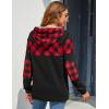 imageBlooming Jelly Womens Color Block Plaid Shirt Crewneck Sweatshirt Elbow Patches Pullover Sweatshirt TopMuticolor