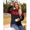 imageBlooming Jelly Womens Color Block Plaid Shirt Crewneck Sweatshirt Elbow Patches Pullover Sweatshirt TopMuticolor
