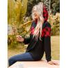 imageBlooming Jelly Womens Color Block Plaid Shirt Crewneck Sweatshirt Elbow Patches Pullover Sweatshirt TopMuticolor