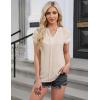 imageBlooming Jelly Womens Dressy Blouses Short Sleeve Business Casual Shirts V Neck Work Tops Fashion Pleated Summer T ShirtsApricot