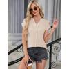 imageBlooming Jelly Womens Dressy Blouses Short Sleeve Business Casual Shirts V Neck Work Tops Fashion Pleated Summer T ShirtsApricot