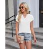 imageBlooming Jelly Womens Dressy Blouses Short Sleeve Business Casual Shirts V Neck Work Tops Fashion Pleated Summer T ShirtsWhite