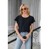 imageBlooming Jelly Womens Dressy Casual Tops White Summer Blouses Ruffle Sleeve Pleated Flowy Shirt Work TopBlack