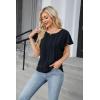 imageBlooming Jelly Womens Dressy Casual Tops White Summer Blouses Ruffle Sleeve Pleated Flowy Shirt Work TopBlack