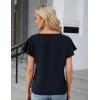 imageBlooming Jelly Womens Dressy Casual Tops White Summer Blouses Ruffle Sleeve Pleated Flowy Shirt Work TopBlack