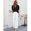 imageBlooming Jelly Womens Puff Sleeve Summer Tops Chiffon Short Sleeve Blouses White V Neck Pom Pom ShirtsBlack