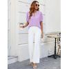 imageBlooming Jelly Womens Puff Sleeve Summer Tops Chiffon Short Sleeve Blouses White V Neck Pom Pom ShirtsLight Purple