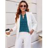imageBlooming Jelly Womens Puff Sleeve Summer Tops Chiffon Short Sleeve Blouses White V Neck Pom Pom ShirtsTeal