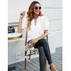 imageBlooming Jelly Womens Puff Sleeve Summer Tops Chiffon Short Sleeve Blouses White V Neck Pom Pom ShirtsWhite