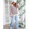 imageBlooming Jelly Womens Striped Sweatshirt Collared Cute Long Sleeve Tops Fall Fashion 2024 Trendy Ladies Casual Winter ShirtBeige Cherry
