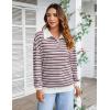 imageBlooming Jelly Womens Striped Sweatshirt Collared Cute Long Sleeve Tops Fall Fashion 2024 Trendy Ladies Casual Winter ShirtBeige Cherry