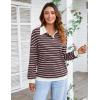 imageBlooming Jelly Womens Striped Sweatshirt Collared Cute Long Sleeve Tops Fall Fashion 2024 Trendy Ladies Casual Winter ShirtBlack Nautical