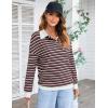 imageBlooming Jelly Womens Striped Sweatshirt Collared Cute Long Sleeve Tops Fall Fashion 2024 Trendy Ladies Casual Winter ShirtBlack Nautical