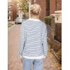 imageBlooming Jelly Womens Striped Sweatshirt Collared Cute Long Sleeve Tops Fall Fashion 2024 Trendy Ladies Casual Winter ShirtLight Blue Cobalt
