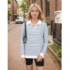 imageBlooming Jelly Womens Striped Sweatshirt Collared Cute Long Sleeve Tops Fall Fashion 2024 Trendy Ladies Casual Winter ShirtLight Blue Cobalt