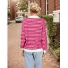 imageBlooming Jelly Womens Striped Sweatshirt Collared Cute Long Sleeve Tops Fall Fashion 2024 Trendy Ladies Casual Winter ShirtPink Raspberry
