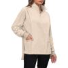 imageBlooming Jelly Women Oversized Sweatshirt Fleece Quarter Zip Pullover Casual Long Sleeve Tops Fall Outfits with PocketsBeige