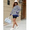 imageBlooming Jelly Women Oversized Sweatshirt Fall Top Crewneck Long Sleeve Shirt Casual Outfits Striped Y2K PulloverStriped Black