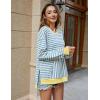 imageBlooming Jelly Women Oversized Sweatshirt Fall Top Crewneck Long Sleeve Shirt Casual Outfits Striped Y2K PulloverStriped Blue