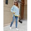 imageBlooming Jelly Women Oversized Sweatshirt Fall Top Crewneck Long Sleeve Shirt Casual Outfits Striped Y2K PulloverStriped Blue