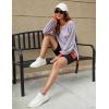 imageBlooming Jelly Women Oversized Sweatshirt Fall Top Crewneck Long Sleeve Shirt Casual Outfits Striped Y2K PulloverStriped Orange