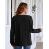 imageBlooming Jelly Womens Casual Fall Tops Long Sleeve Button Henley Lightweight Tunic Tops Black