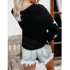 imageBlooming Jelly Womens Knit Pullover Sweaters Crewneck Long Sleeve Star Print Lightweight Cute TopBlack