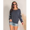 imageBlooming Jelly Womens Knit Pullover Sweaters Crewneck Long Sleeve Star Print Lightweight Cute TopBlue