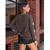 imageBlooming Jelly Womens Knit Pullover Sweaters Crewneck Long Sleeve Star Print Lightweight Cute TopDark Brown