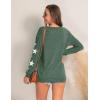 imageBlooming Jelly Womens Knit Pullover Sweaters Crewneck Long Sleeve Star Print Lightweight Cute TopGreen