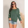 imageBlooming Jelly Womens Knit Pullover Sweaters Crewneck Long Sleeve Star Print Lightweight Cute TopGreen