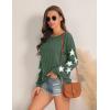 imageBlooming Jelly Womens Knit Pullover Sweaters Crewneck Long Sleeve Star Print Lightweight Cute TopGreen