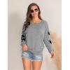 imageBlooming Jelly Womens Knit Pullover Sweaters Crewneck Long Sleeve Star Print Lightweight Cute TopGrey