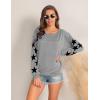 imageBlooming Jelly Womens Knit Pullover Sweaters Crewneck Long Sleeve Star Print Lightweight Cute TopGrey