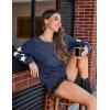 imageBlooming Jelly Womens Knit Pullover Sweaters Crewneck Long Sleeve Star Print Lightweight Cute TopNavy Blue