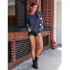 imageBlooming Jelly Womens Knit Pullover Sweaters Crewneck Long Sleeve Star Print Lightweight Cute TopNavy Blue