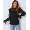 imageBlooming Jelly Womens Mock Neck Dressy Sweater Sheer Long Sleeve Ruffle Pullover Shirt Business Casual Knit Fall TopsBlack1