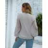 imageBlooming Jelly Womens Mock Neck Dressy Sweater Sheer Long Sleeve Ruffle Pullover Shirt Business Casual Knit Fall TopsGrey