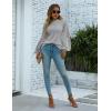 imageBlooming Jelly Womens Mock Neck Dressy Sweater Sheer Long Sleeve Ruffle Pullover Shirt Business Casual Knit Fall TopsGrey