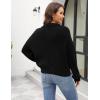 imageBlooming Jelly Womens Sweater Long Sleeve Quarter Zip Pullover Casual Loose Fit Cable Knit TopsBlack01