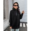 imageBlooming Jelly Womens Sweater Long Sleeve Quarter Zip Pullover Casual Loose Fit Cable Knit TopsBlack02