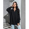 imageBlooming Jelly Womens Sweater Long Sleeve Quarter Zip Pullover Casual Loose Fit Cable Knit TopsBlack02