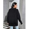 imageBlooming Jelly Womens Sweater Long Sleeve Quarter Zip Pullover Casual Loose Fit Cable Knit TopsBlack02